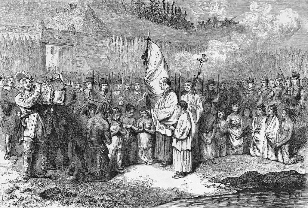 Detail of Baptism of Indians at Port Royal by Anonymous