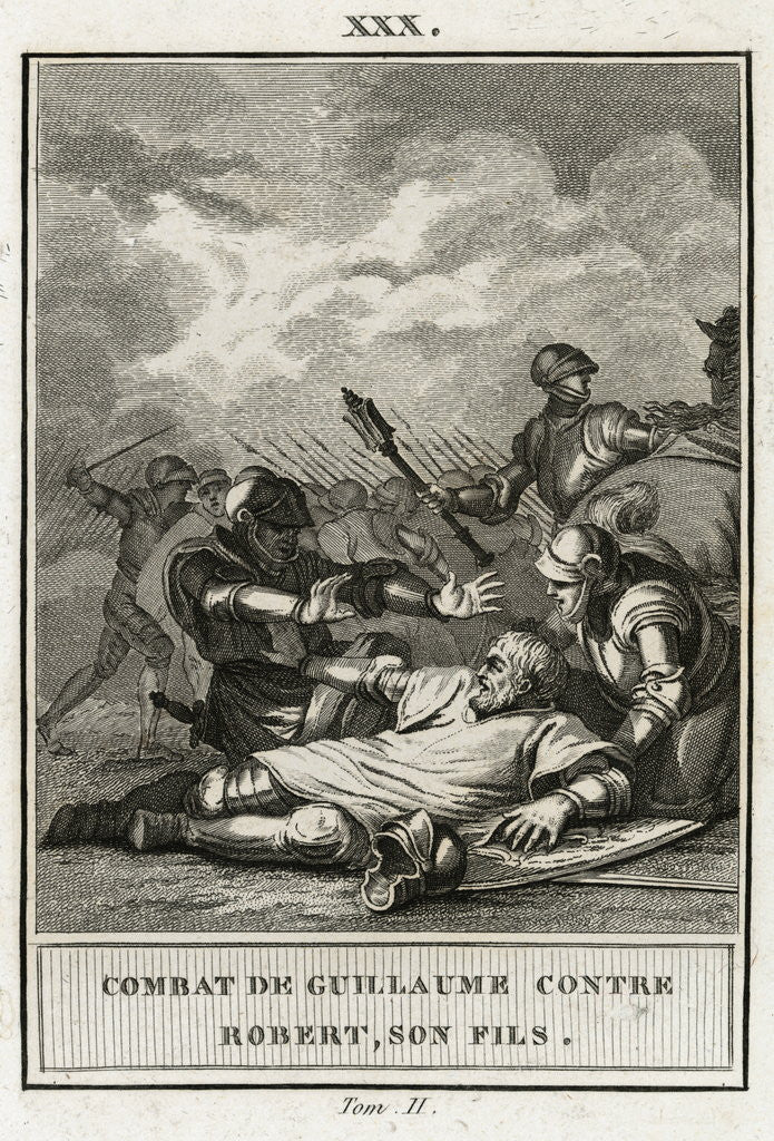 Detail of Fighting Scene with King William I and His Son Robert's Men by Anonymous