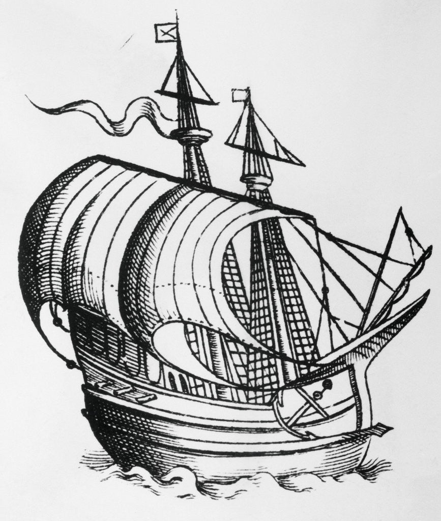 Detail of Fifteenth Century Caravel by Anonymous