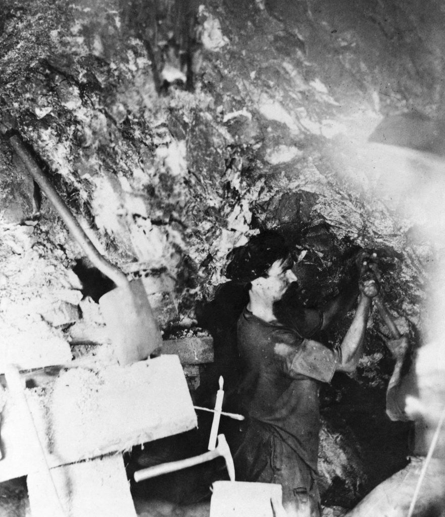 Detail of Man Working in a Mine by Anonymous