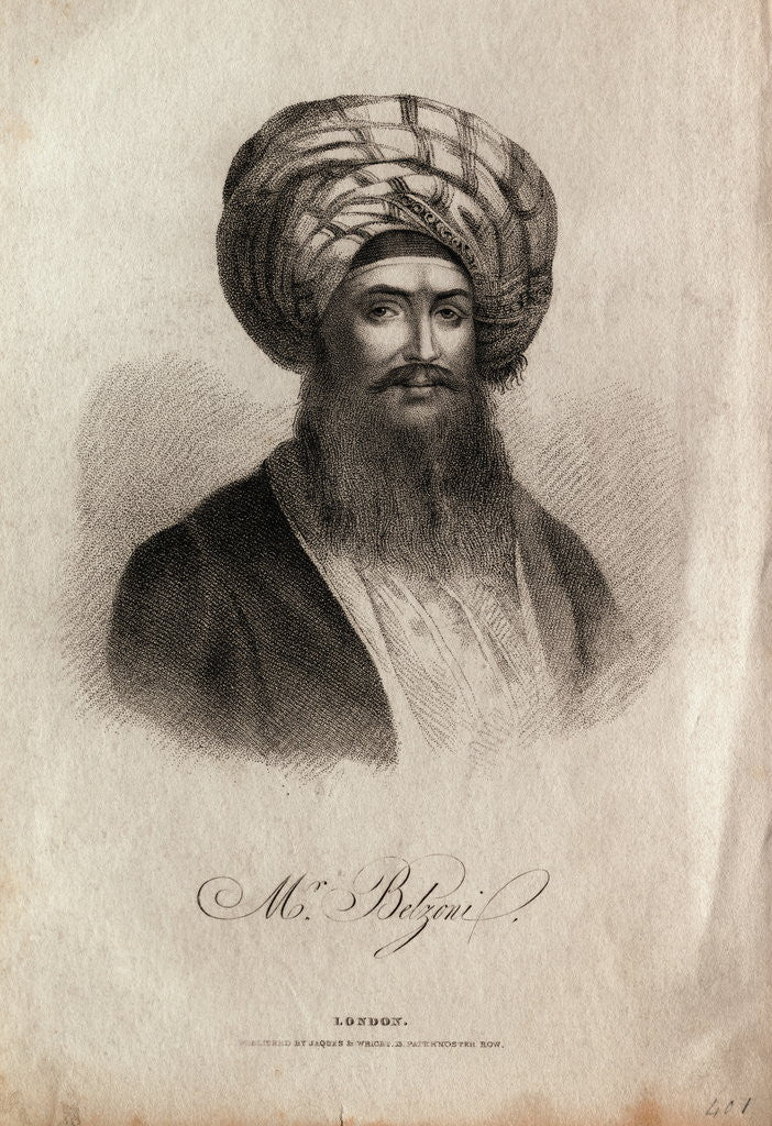 Detail of Portrait of Italian Archaeologist Giovanni Battista Belzoni by Anonymous