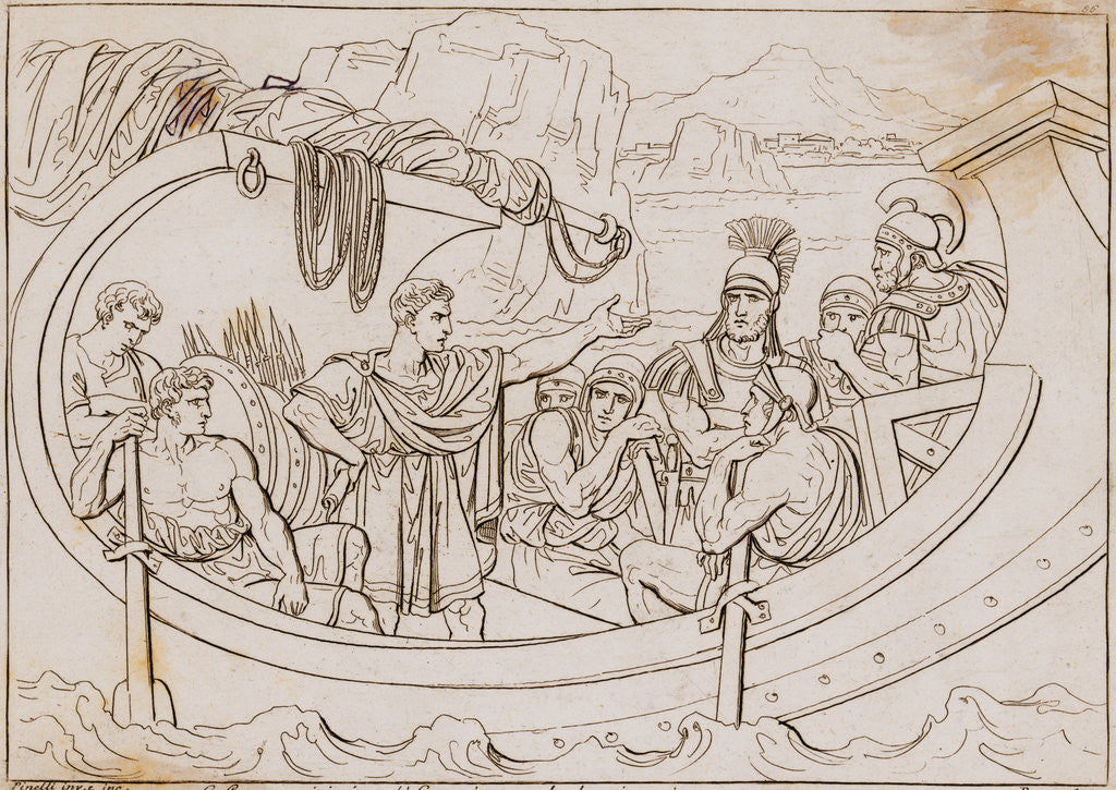 Detail of Julius Caesar in Boat with Pirates by Anonymous