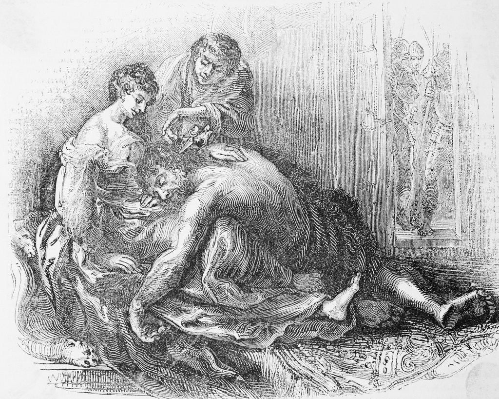 Detail of Samson Having His Hair Removed by Delilah and Culprit by Anonymous