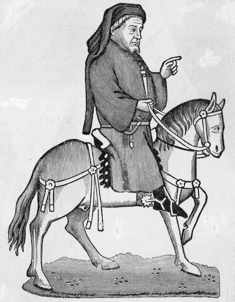 Detail of Print of Geoffrey Chaucer by Anonymous