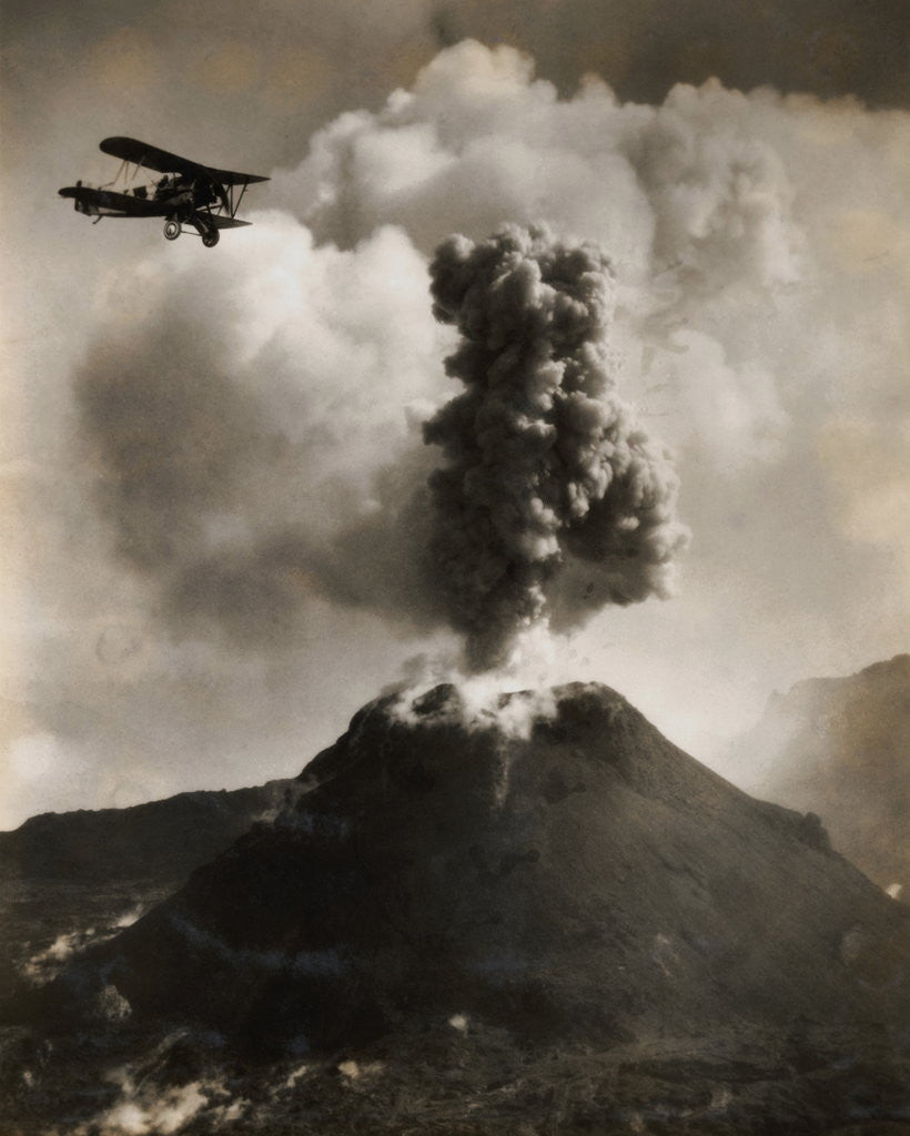 Detail of Airplane over Mount Vesuvius by Corbis