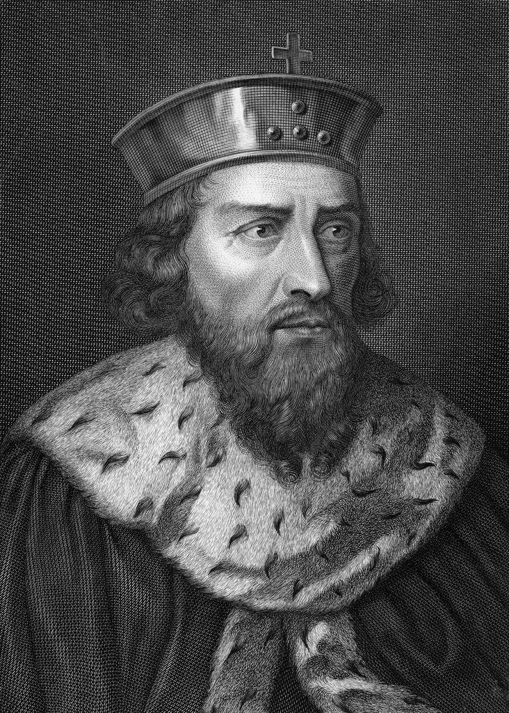 Detail of Engraving of Alfredus Magnus, King of Wessex by Caronni Longhi