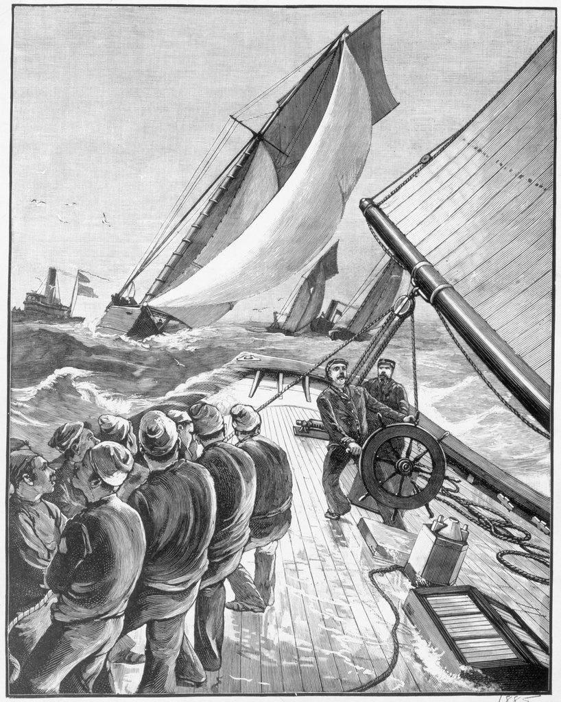 Detail of Illusrtration Of Yachting Race 1885 by Corbis