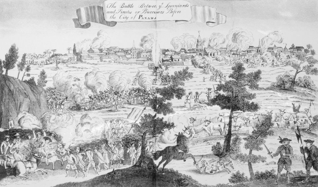 Detail of War Scene Near City by Anonymous