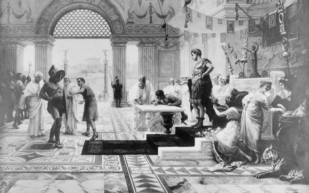 Detail of Caligula Choosing Gladiator in His Court by Corbis