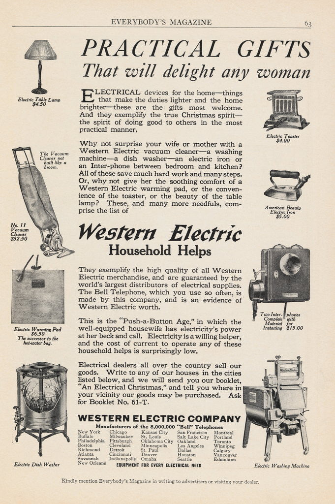 Detail of Advertisement for Western Electric Appliances by Corbis