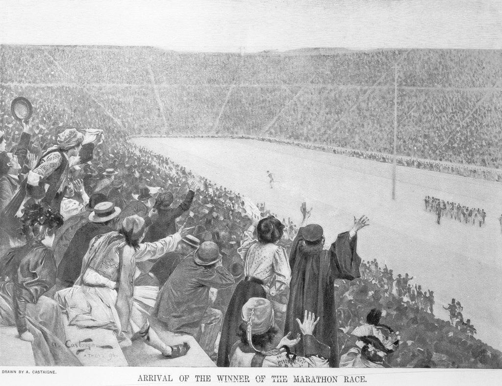 Detail of Arrival of the Winner of the Marathon Race by Andre Castaigne
