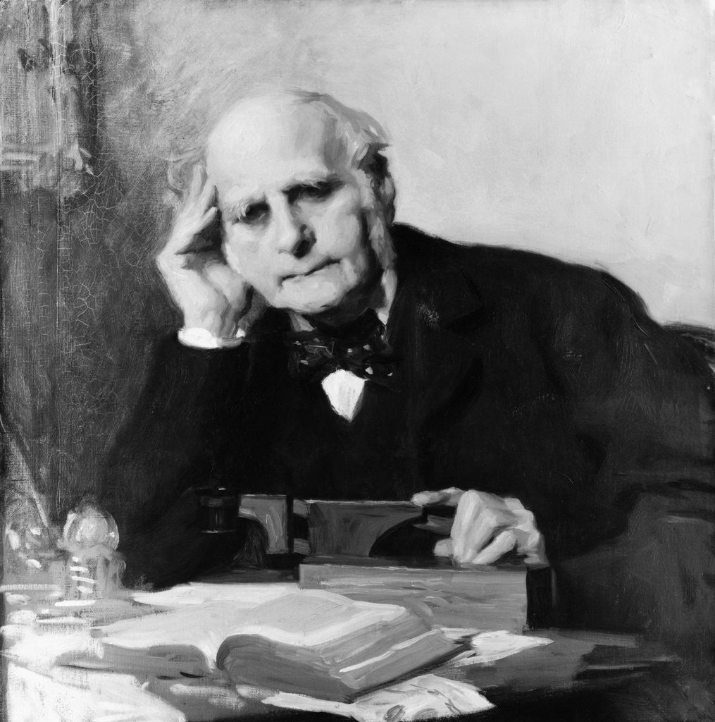 Detail of Painting of Scientist Sir Francis Galton at Work by Anonymous