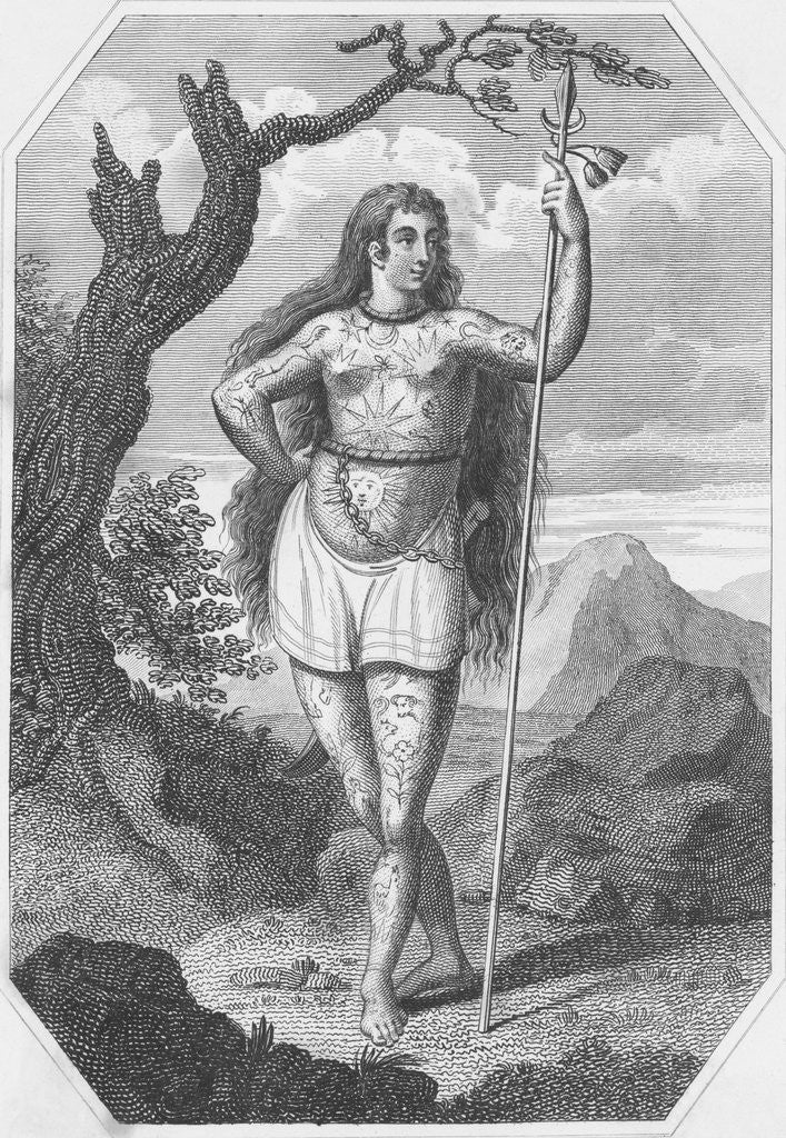 Detail of Woman with Tatooes and Spear by Anonymous