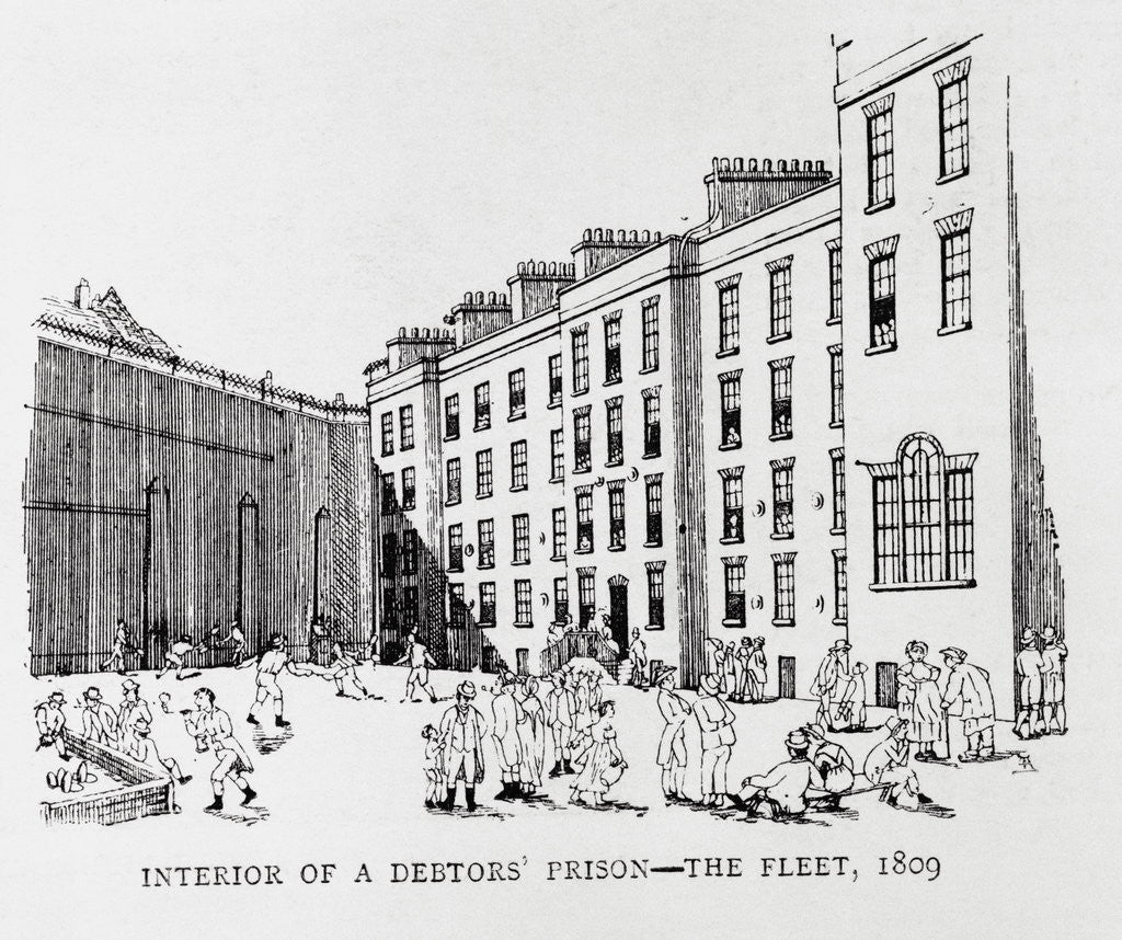 Detail of Interior of a Debtors' Prison, The Fleet Illustration by Anonymous