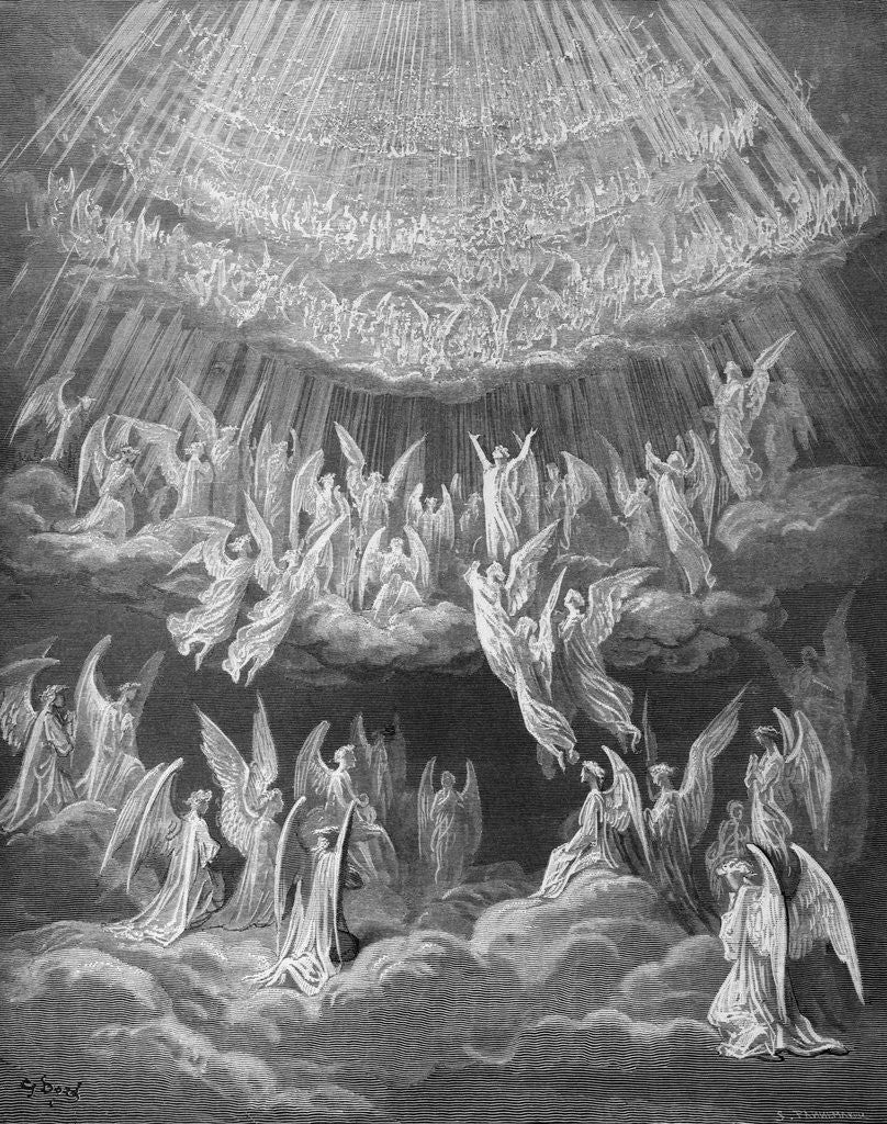 Detail of Angels in the Sky from Dante's Paradisio by Anonymous