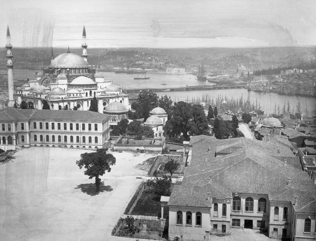 Detail of Aerial View of Istanbul Along Harbor by Anonymous