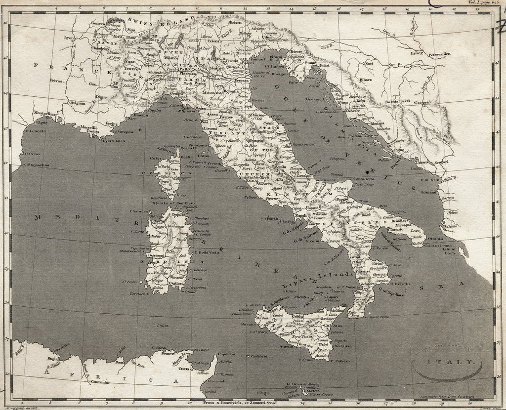 Detail of Map Of Italy by Anonymous