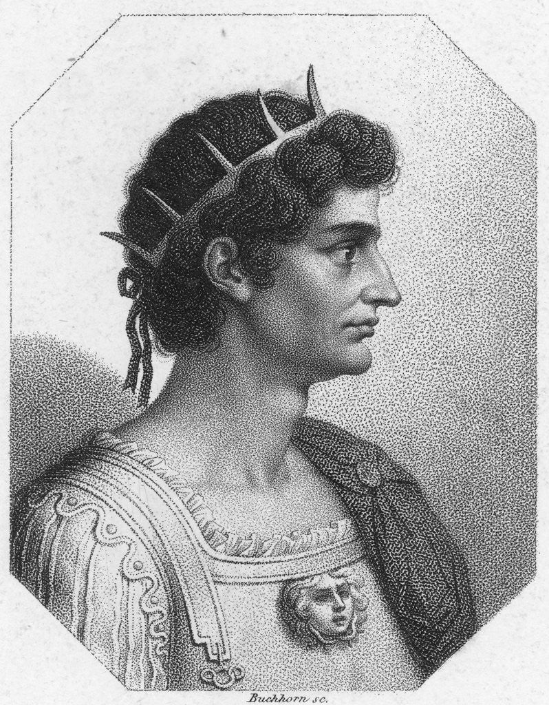 Detail of Profile Illustration of Augustus Caesar by Anonymous