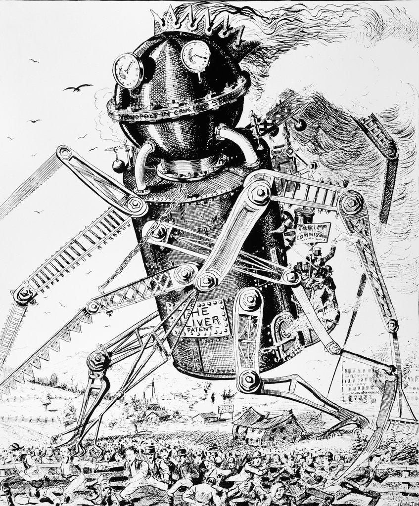 Detail of The Demon Which is Destroying the People Political Cartoon by Anonymous