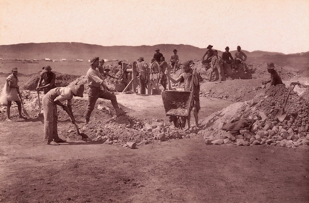 Detail of Workers at Gold Mine by Anonymous