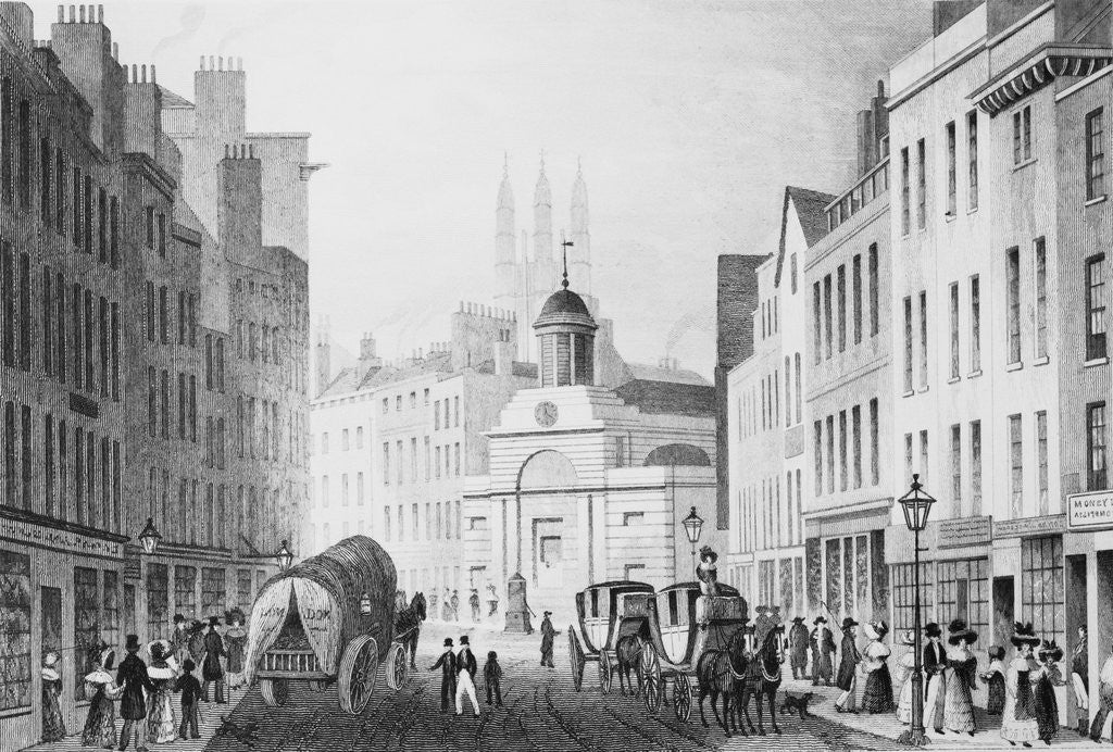Detail of Engraving of Bishopgate Street by Corbis