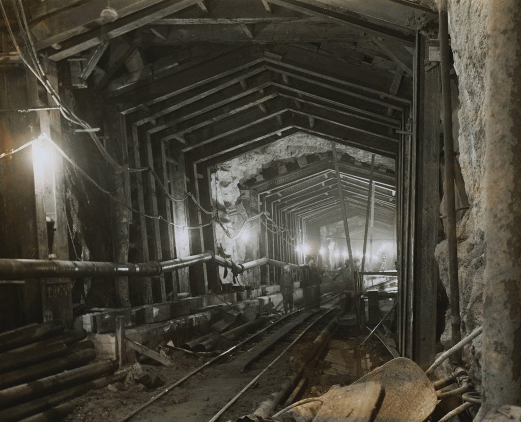 Detail of Workmen in Tunnel by Corbis