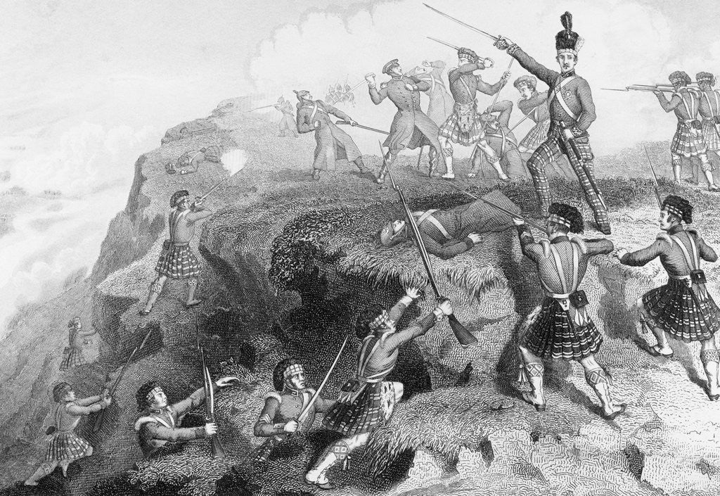 Detail of The Highlanders Attacking the Russian Redoubt at the Battle of Alma by D.J. Pound
