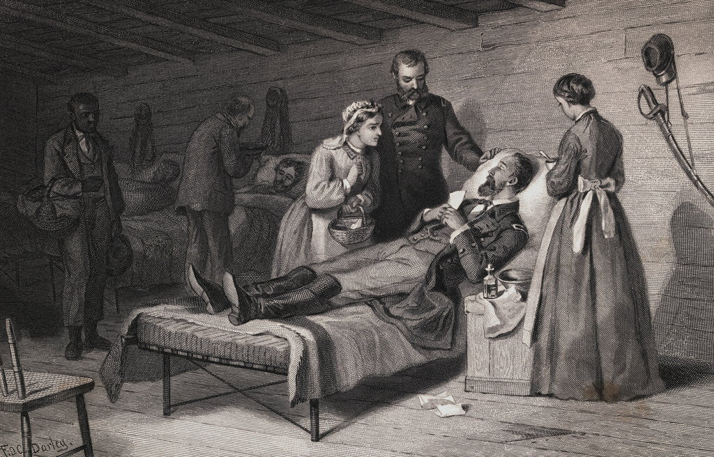 Detail of Civil War Soldier Dying in Bed by Anonymous