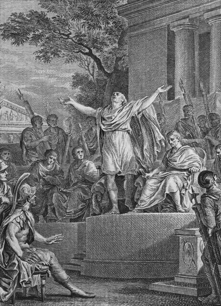 Detail of Engraving of Lucius Junius Brutus Declaring the New Roman Republic by Anonymous