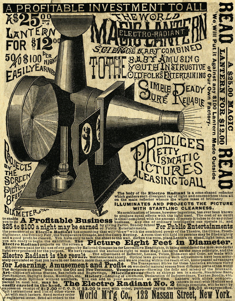 Detail of Ad for an Early Slide Projector by Anonymous