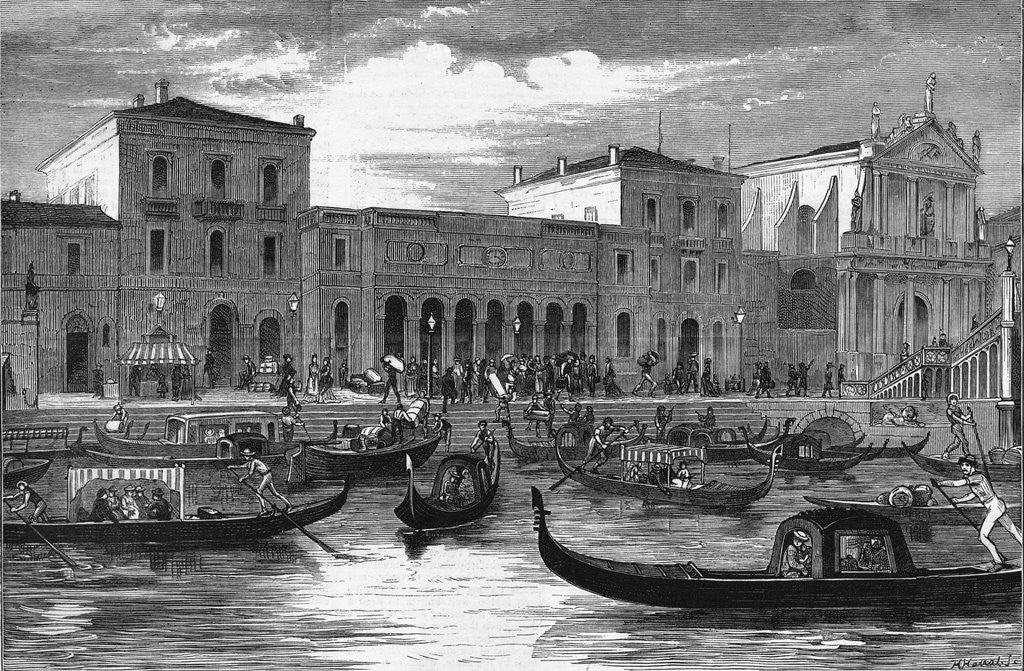 Detail of Illustration of Railway Station in Venice by Anonymous