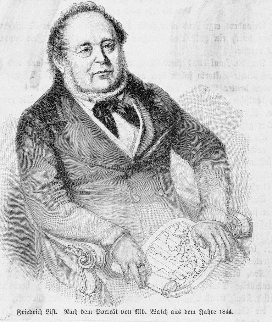 Detail of Illustration of Georg F. List in Suit by Anonymous