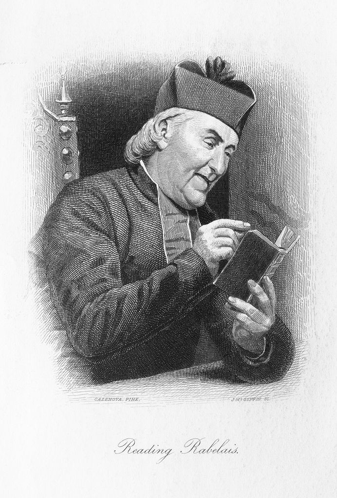 Detail of Clergyman Reading a Work of Rabelais by Corbis