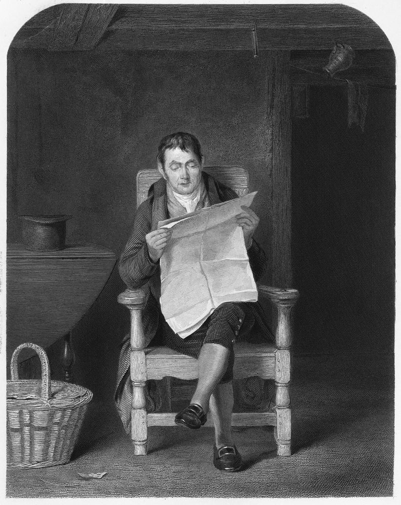 Detail of A Man Seated and Reading the Newspaper by Anonymous