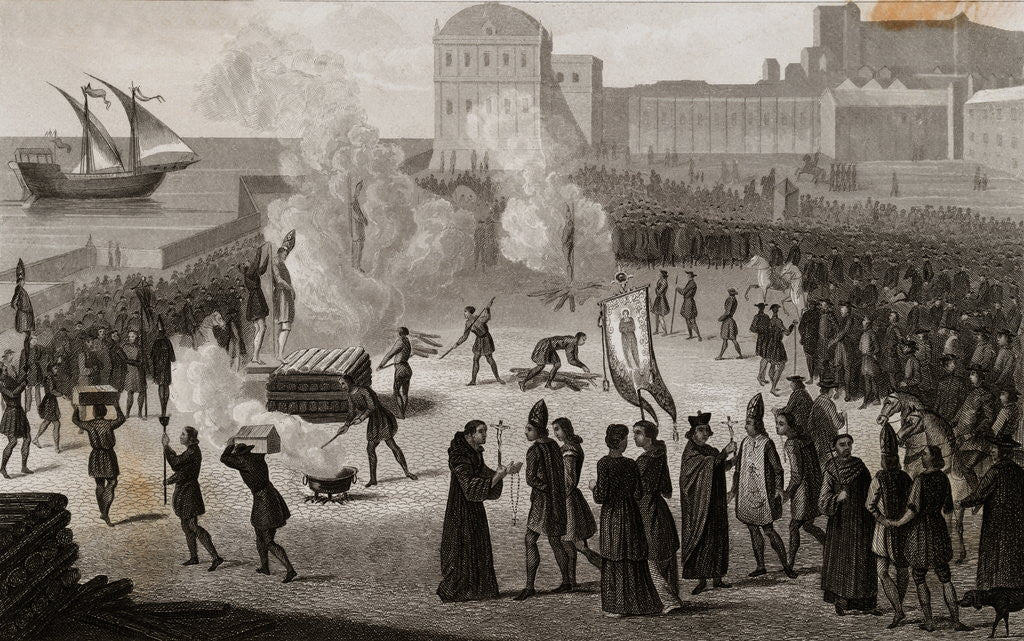 Detail of Heretics being Persecuted by Anonymous