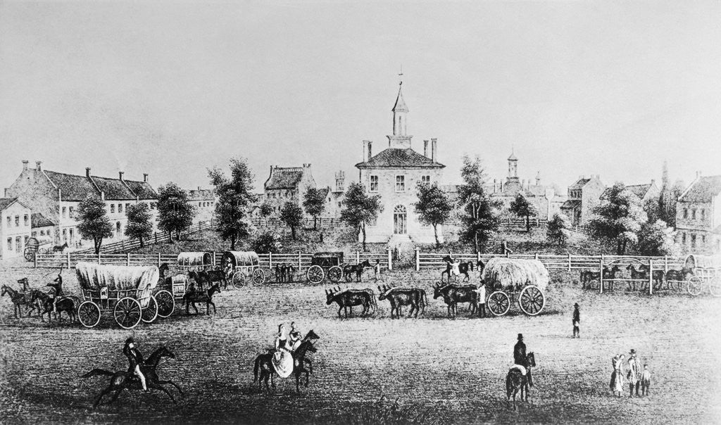 Detail of Print of Independence, Missouri by Anonymous