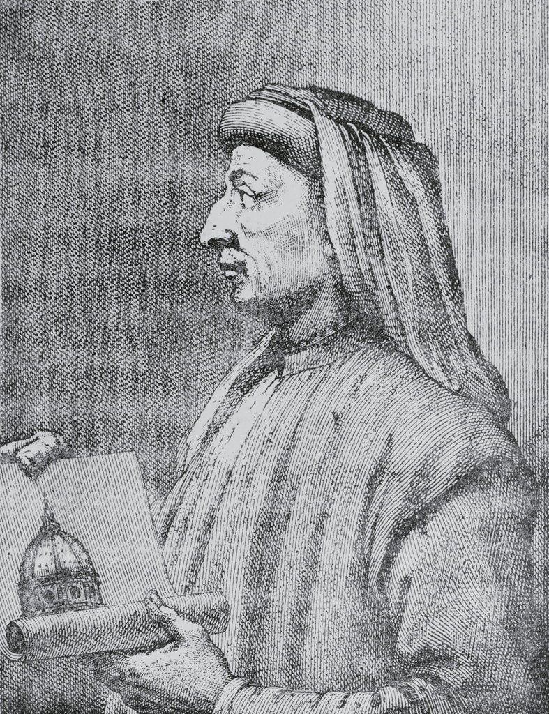 Detail of Profile Drawing of Early Architect Fillippo Brunelleschi by Anonymous