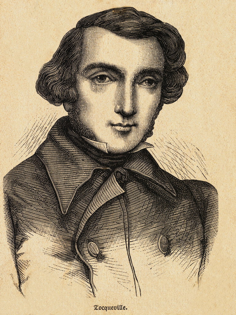 Detail of Portrait of French Politician Alexis de Tocqueville by Anonymous