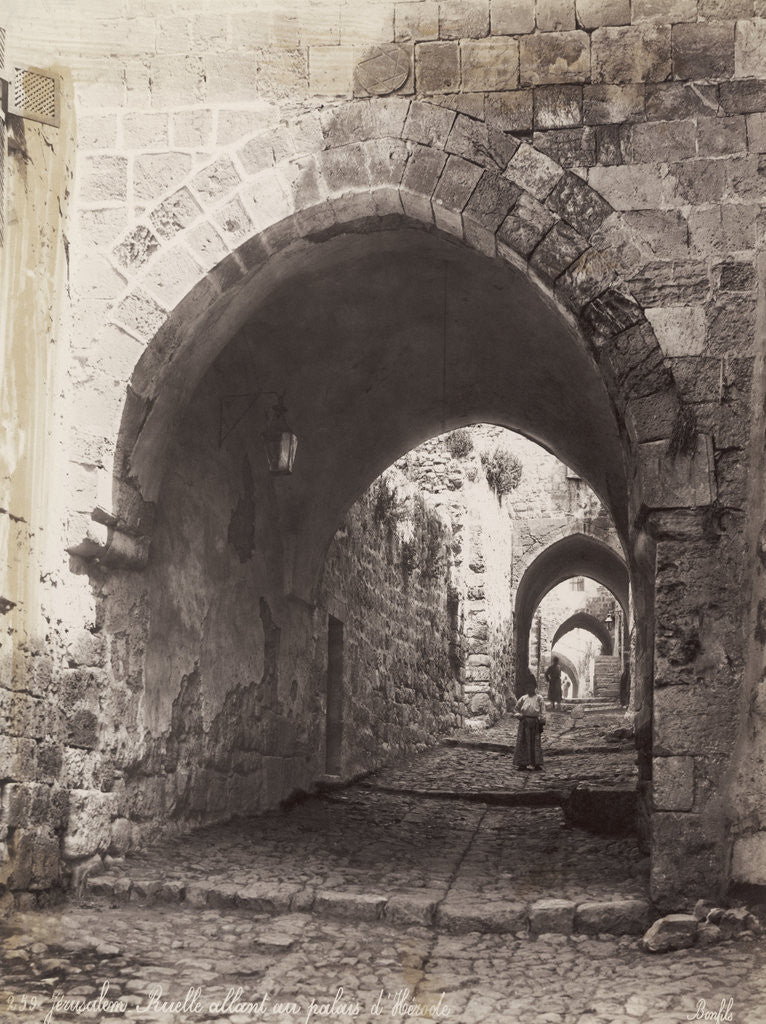 Detail of Pathway Leading to Palace of Herod by Anonymous