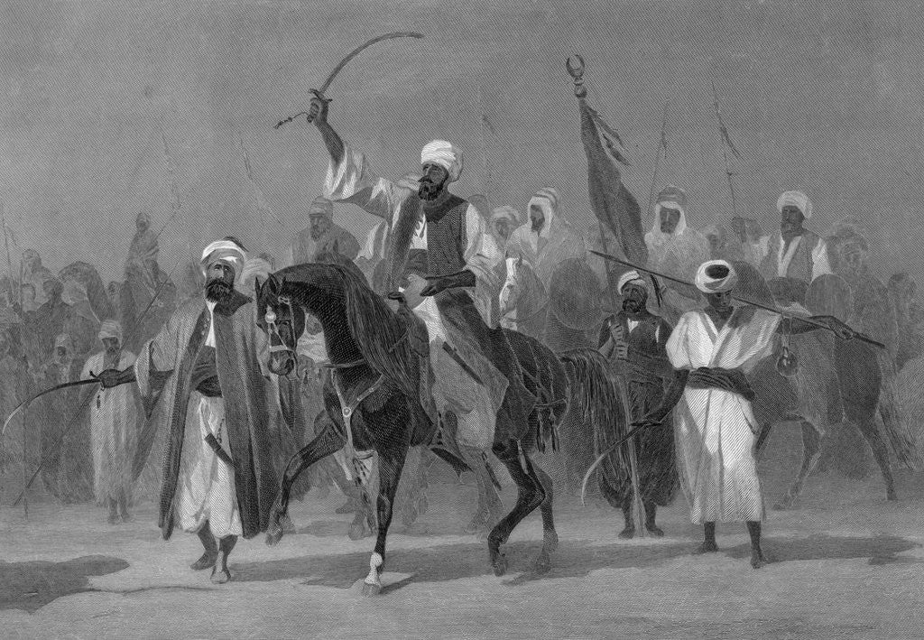 Detail of Muhammad on Horseback with Followers by Anonymous