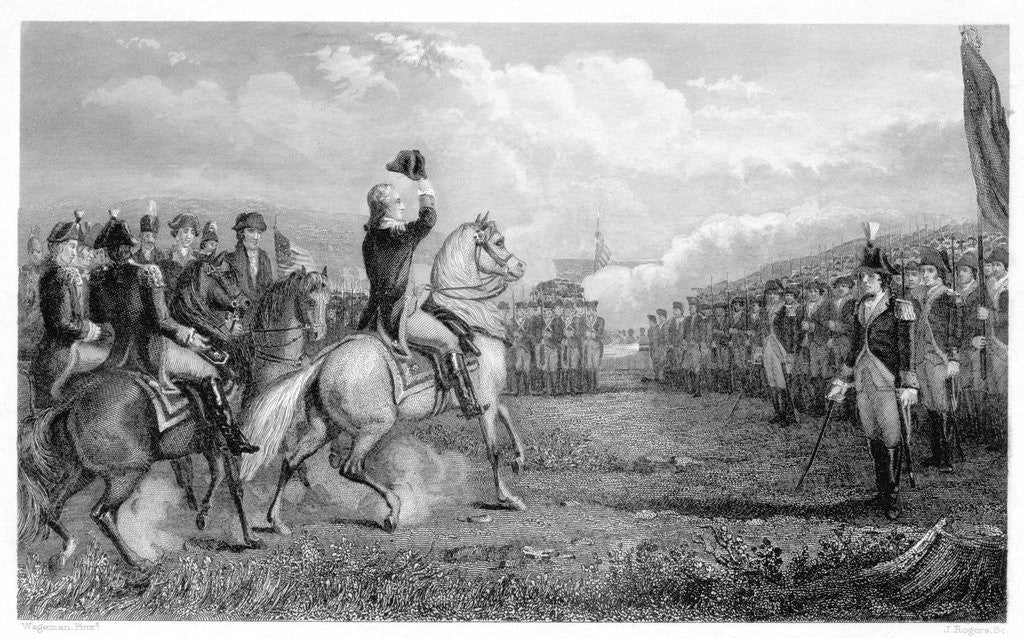 Detail of Washington Taking Command of the Army at Cambridge, 1775 by J. Rogers