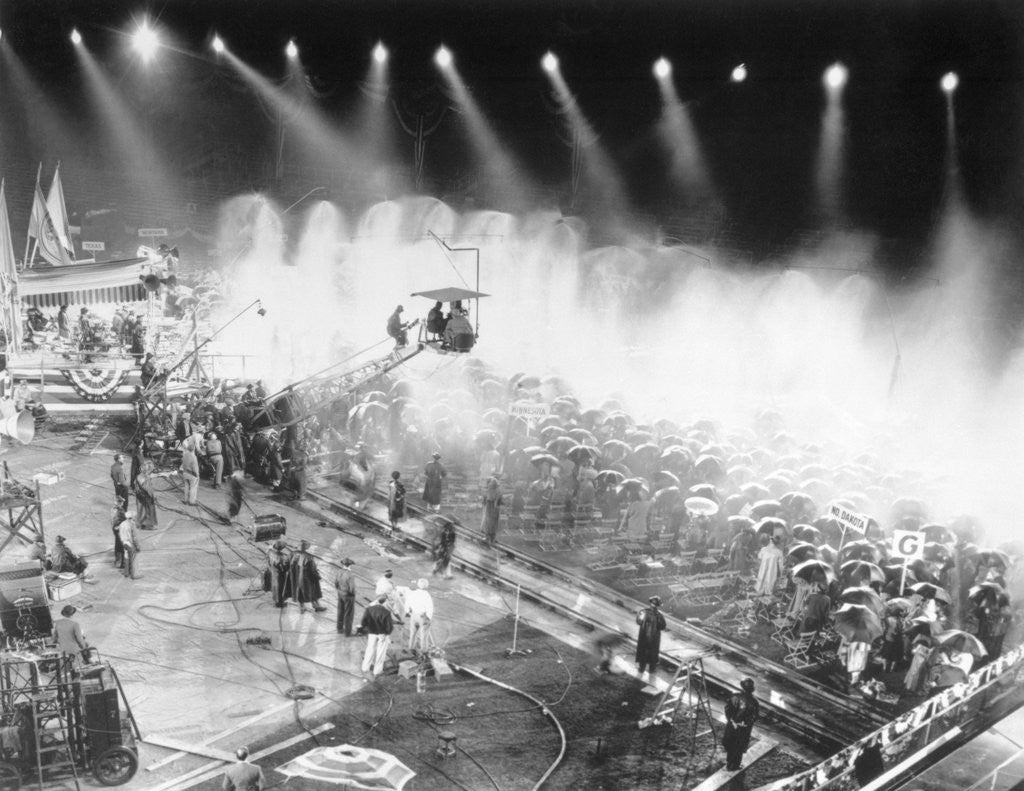 Detail of Film Crew Shooting in the Rain by Anonymous