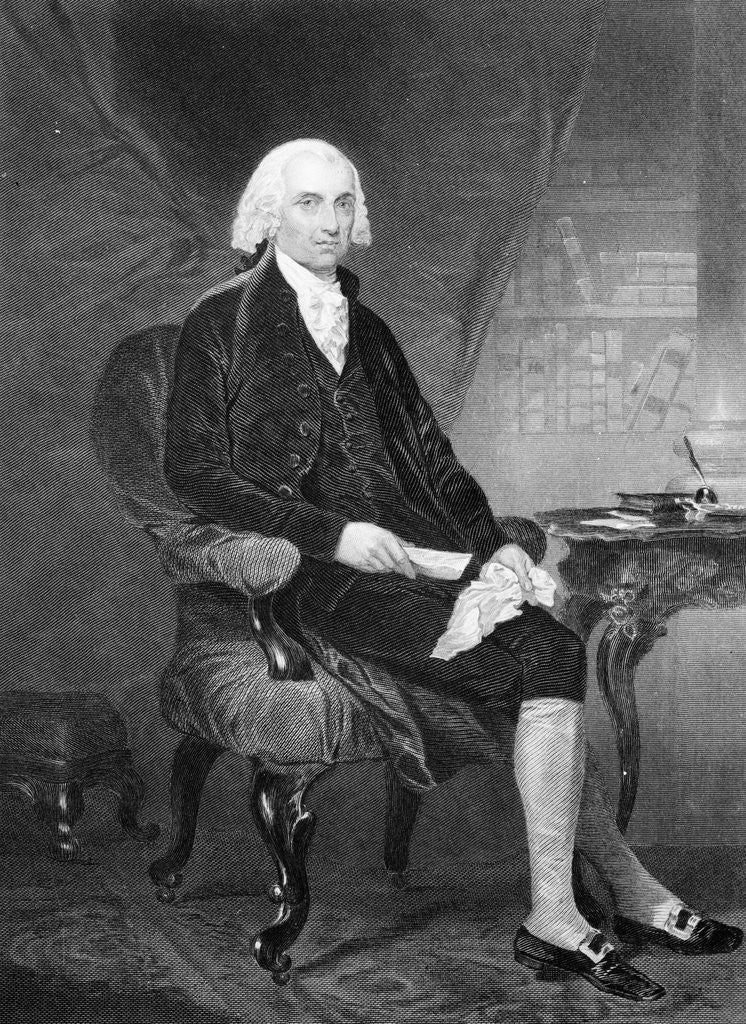 Detail of Portrait of President James Madison by Anonymous