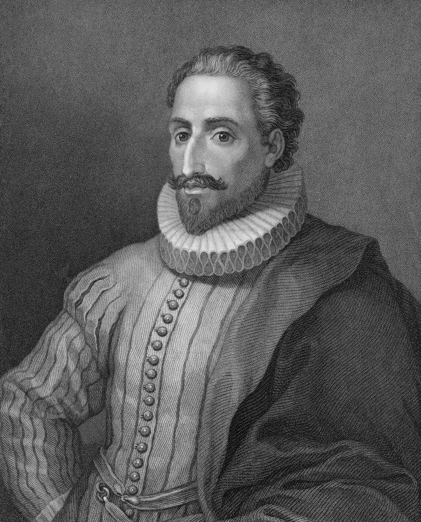 Detail of Portrait of Spanish Writer Miquel de Cervantes Famous for Don Quixote by Anonymous
