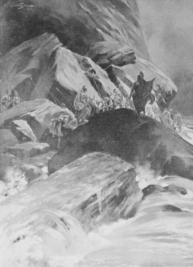 Detail of Army Traveling through Mountains by Corbis