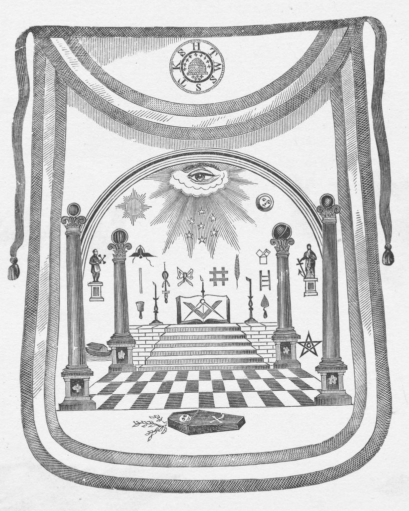 Detail of Masonic Apron Presented to George Washington by Anonymous