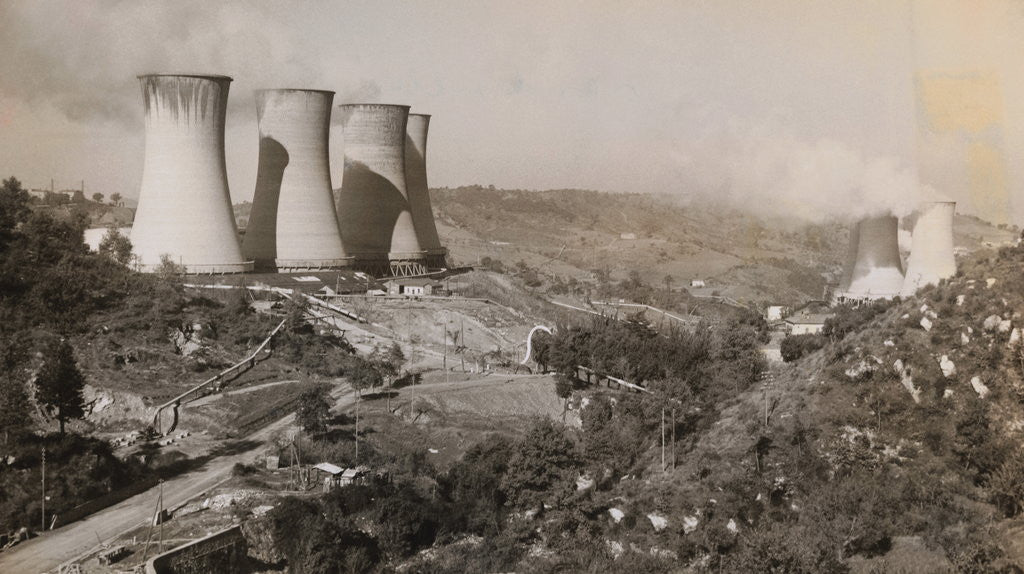 Detail of Power Plant on Hillside by Anonymous
