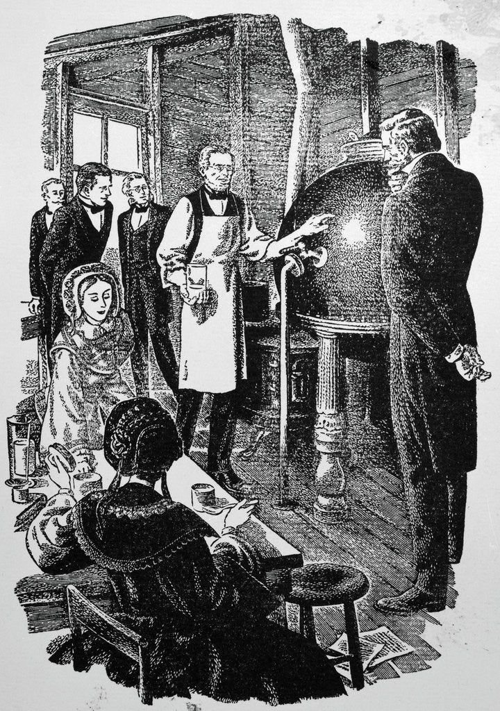 Detail of Print of Gail Borden Explaining the Method of Condensing Milk by Anonymous