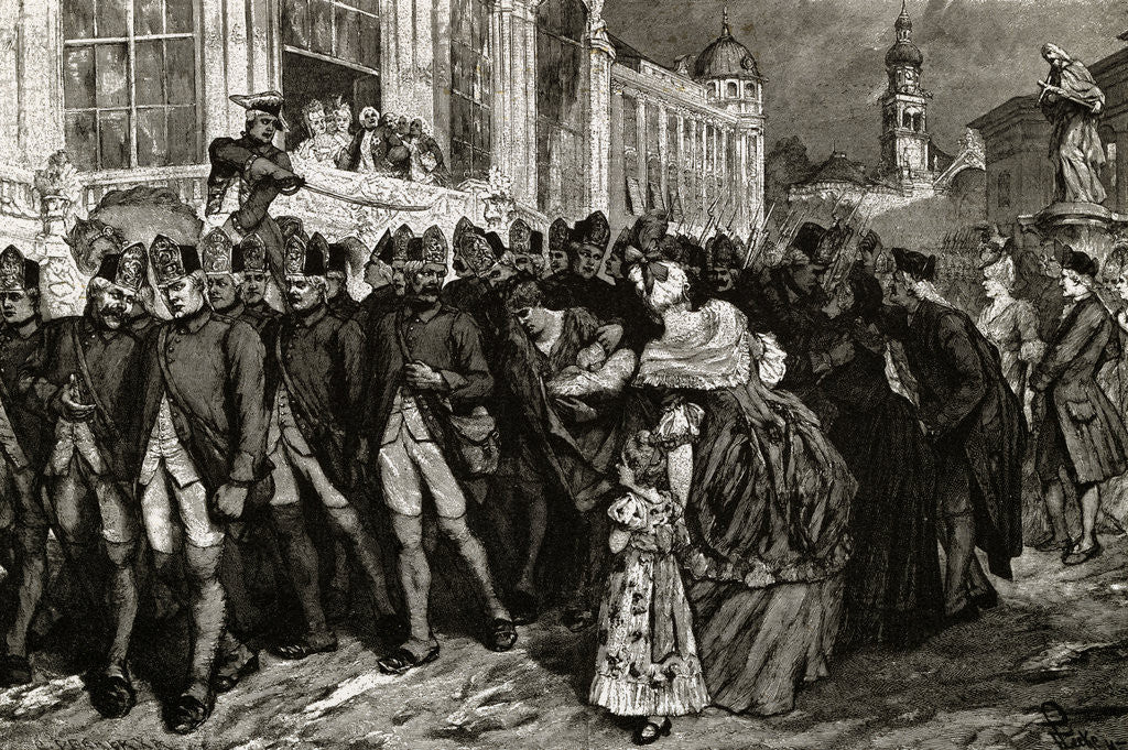 Detail of Hessian Mercenaries Saying Goodbye to Families by Anonymous