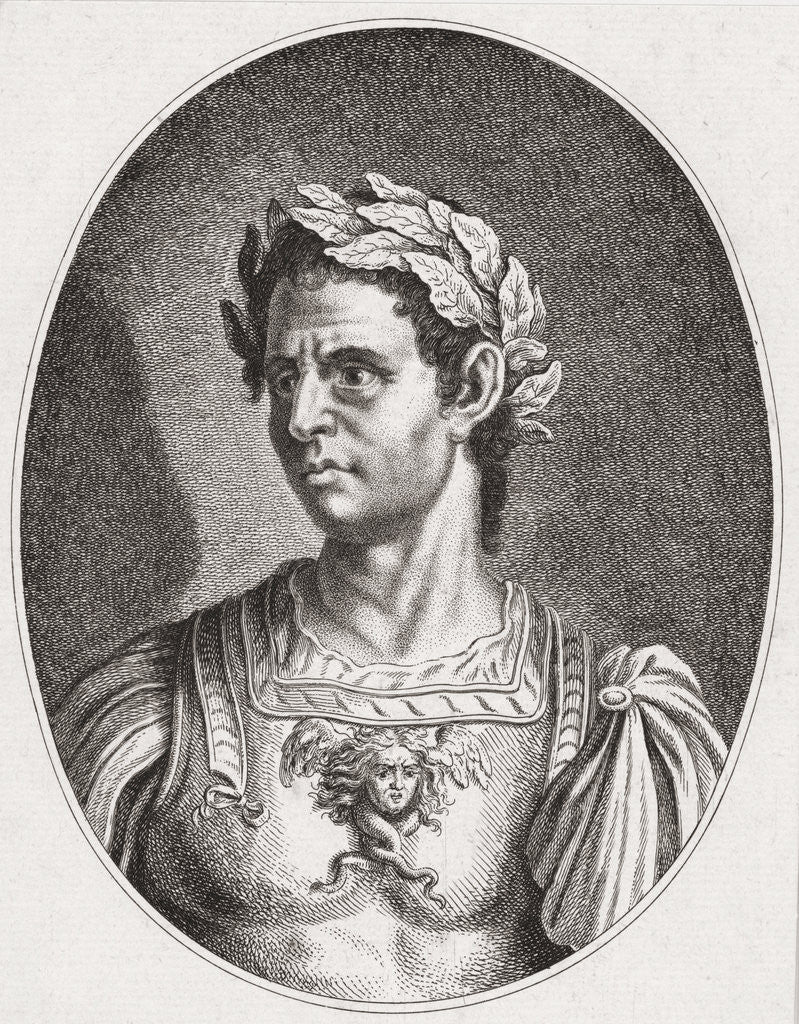 Detail of Roman Emperor Tiberius in Headdress by Anonymous